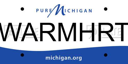 WARMHRT Michigan License Plate