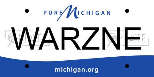 WARZNE Michigan License Plate