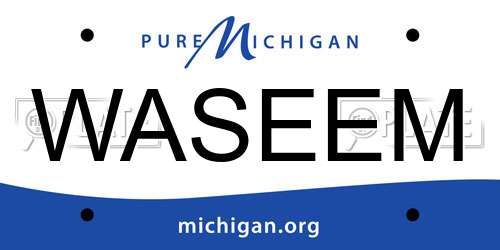 WASEEM Michigan License Plate