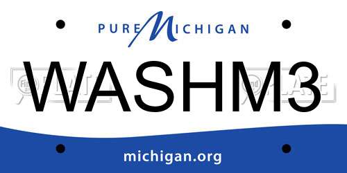 WASHM3 Michigan License Plate
