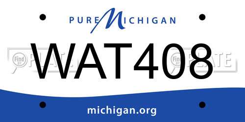 WAT408 Michigan License Plate