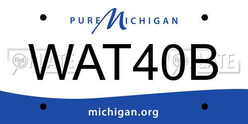 WAT40B Michigan License Plate