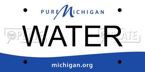 WATER Michigan License Plate