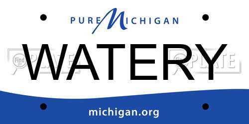 WATERY Michigan License Plate