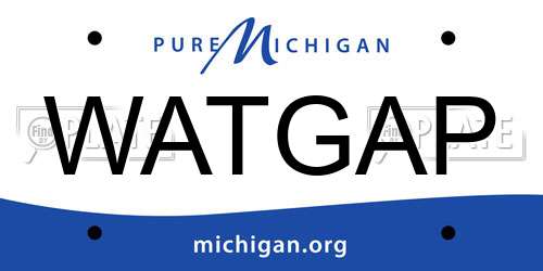 WATGAP Michigan License Plate