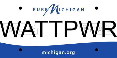 WATTPWR Michigan License Plate