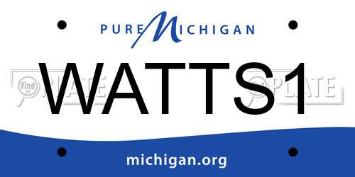 WATTS1 Michigan License Plate