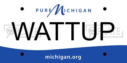 WATTUP Michigan License Plate