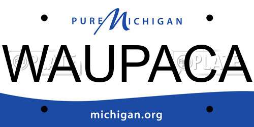 WAUPACA Michigan License Plate