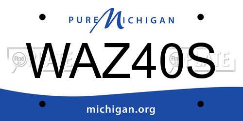 WAZ40S Michigan License Plate