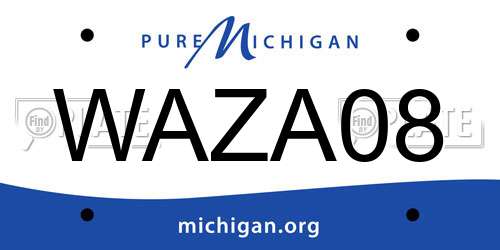 WAZA08 Michigan License Plate
