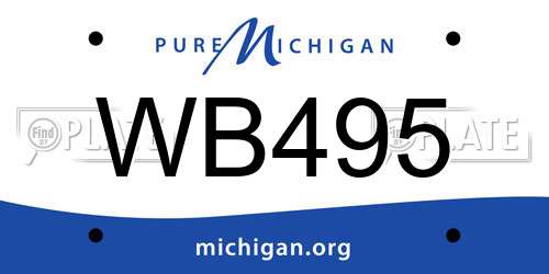 WB495 Michigan License Plate