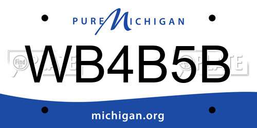 WB4B5B Michigan License Plate