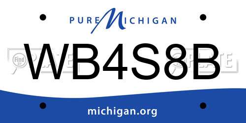 WB4S8B Michigan License Plate