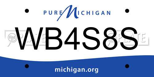 WB4S8S Michigan License Plate