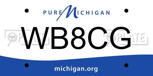 WB8CG Michigan License Plate