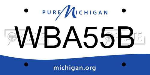 WBA55B Michigan License Plate