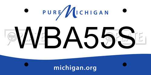 WBA55S Michigan License Plate
