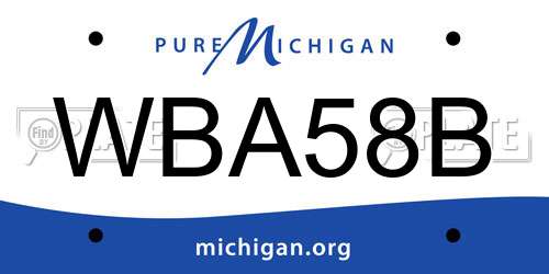 WBA58B Michigan License Plate