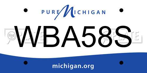 WBA58S Michigan License Plate