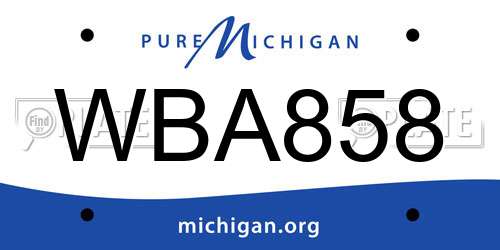 WBA858 Michigan License Plate