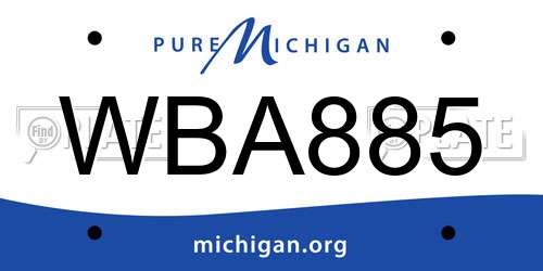 WBA885 Michigan License Plate