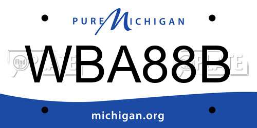 WBA88B Michigan License Plate