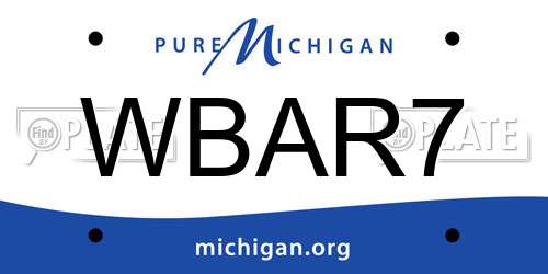 WBAR7 Michigan License Plate