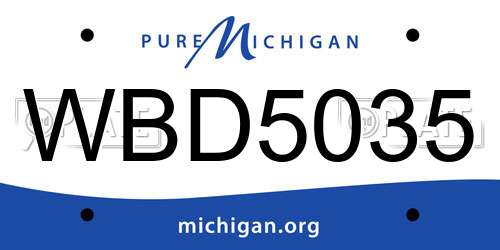 WBD5035 Michigan License Plate