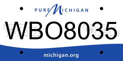 WBO8035 Michigan License Plate