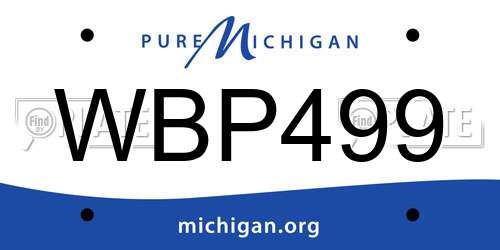 WBP499 Michigan License Plate
