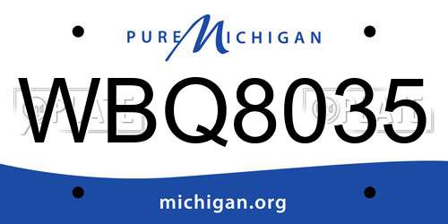 WBQ8035 Michigan License Plate