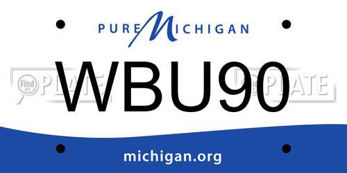 WBU90 Michigan License Plate