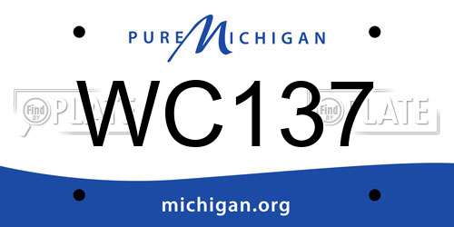 WC137 Michigan License Plate
