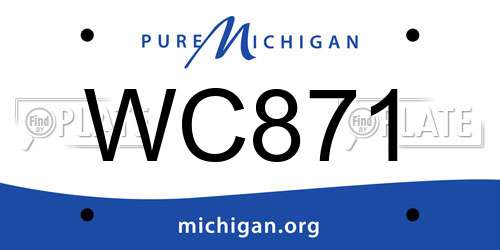 WC871 Michigan License Plate