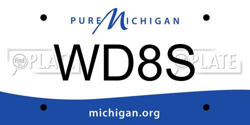 WD8S Michigan License Plate