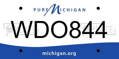 WDO844 Michigan License Plate