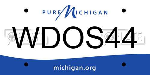 WDOS44 Michigan License Plate
