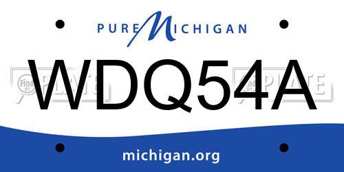 WDQ54A Michigan License Plate