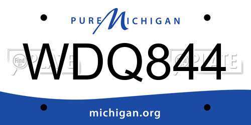 WDQ844 Michigan License Plate