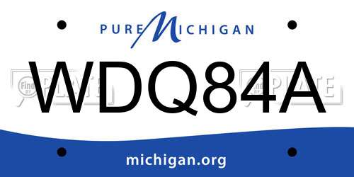 WDQ84A Michigan License Plate