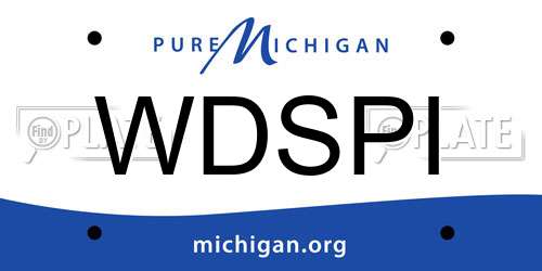 WDSPI Michigan License Plate