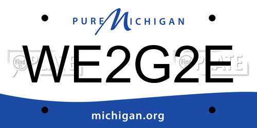 WE2G2E Michigan License Plate