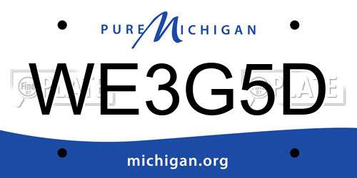 WE3G5D Michigan License Plate