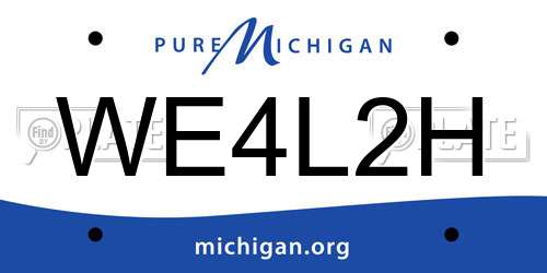 WE4L2H Michigan License Plate