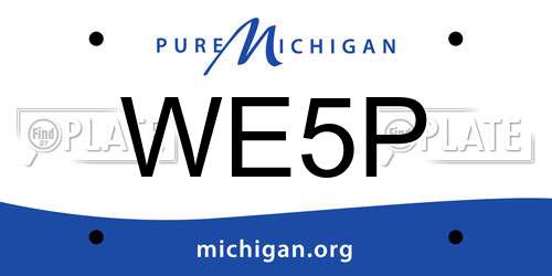 WE5P Michigan License Plate