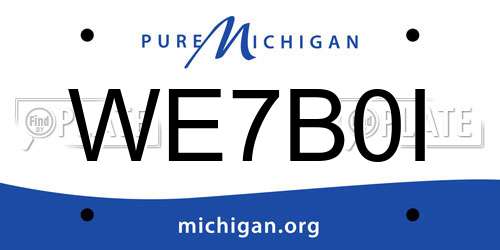 WE7B0I Michigan License Plate