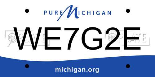 WE7G2E Michigan License Plate