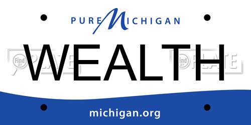 WEALTH Michigan License Plate