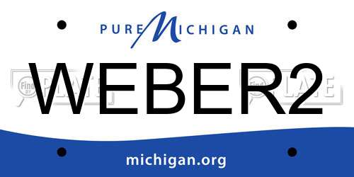 WEBER2 Michigan License Plate